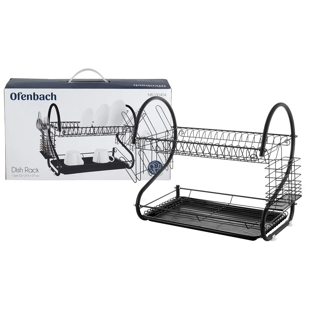Сушка для посуду Ofenbach NB-100404 чорна - фото 2