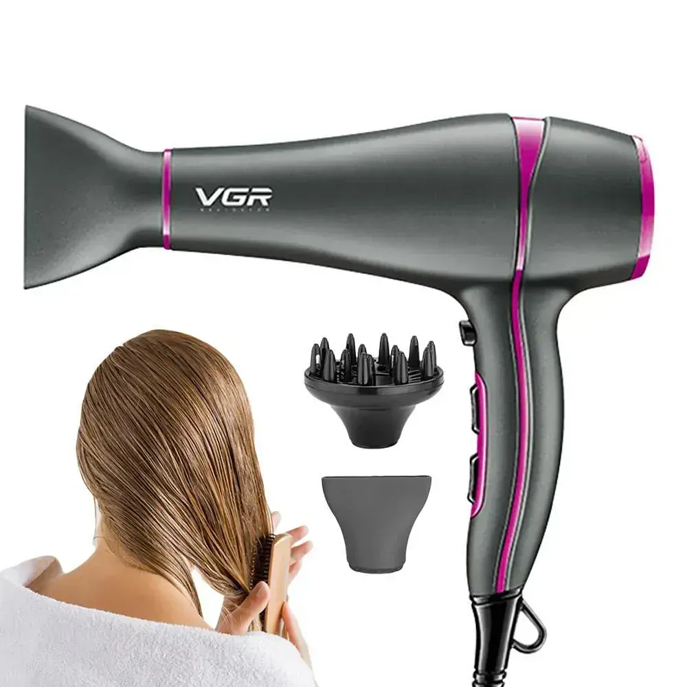Професійний фен для волосся з насадками та дифузором VGR V-402 2200 Вт - фото 2