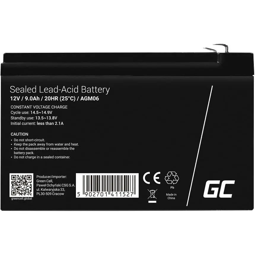 Акумуляторна батарея для ДБЖ Green Cell 12 V / 9 А*ч (85076000) - фото 2