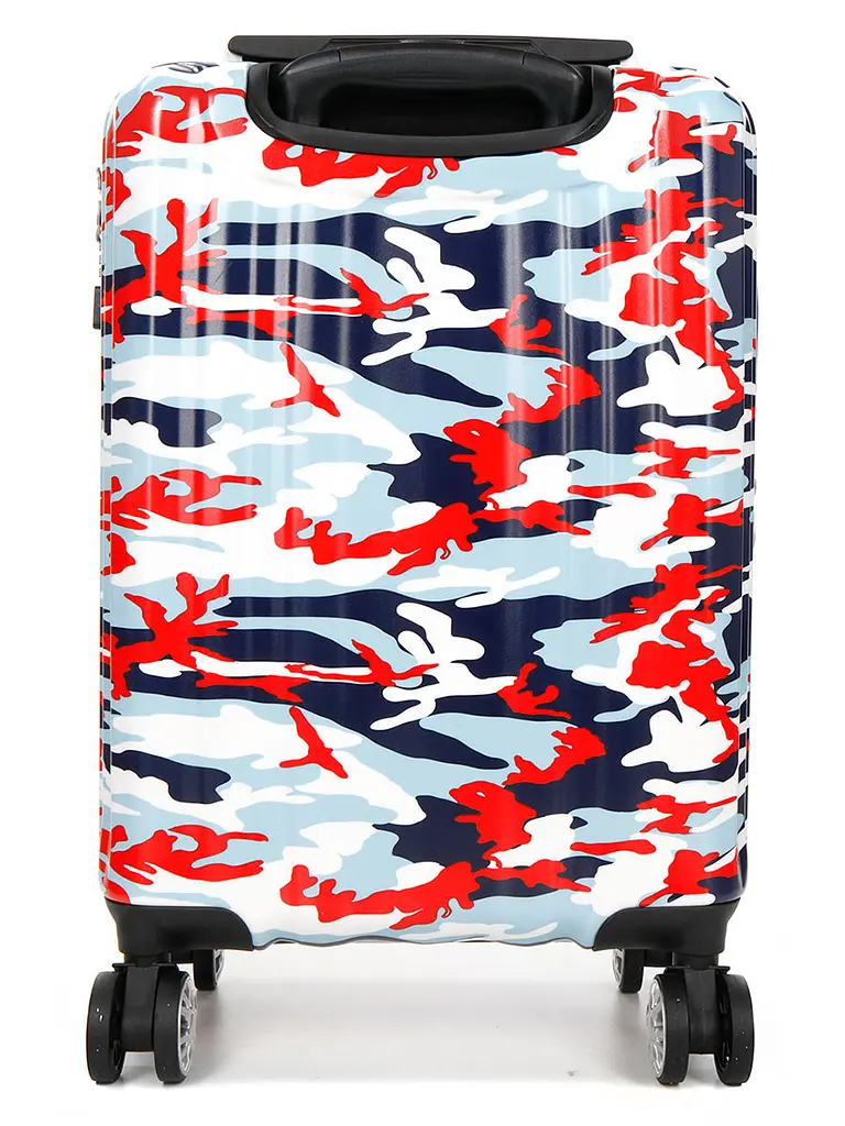 Валіза Малий (S) Полікарбонат під Ручну поклажу Airtex 960 Camo 35 л 54x35x20 см Мілітарі червоний - фото 4