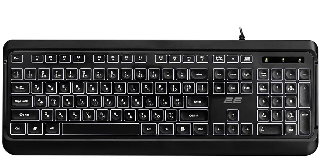 Клавіатура 2E KS120 EN/UK LED Black (2E-KS120UB_UA) - фото 2