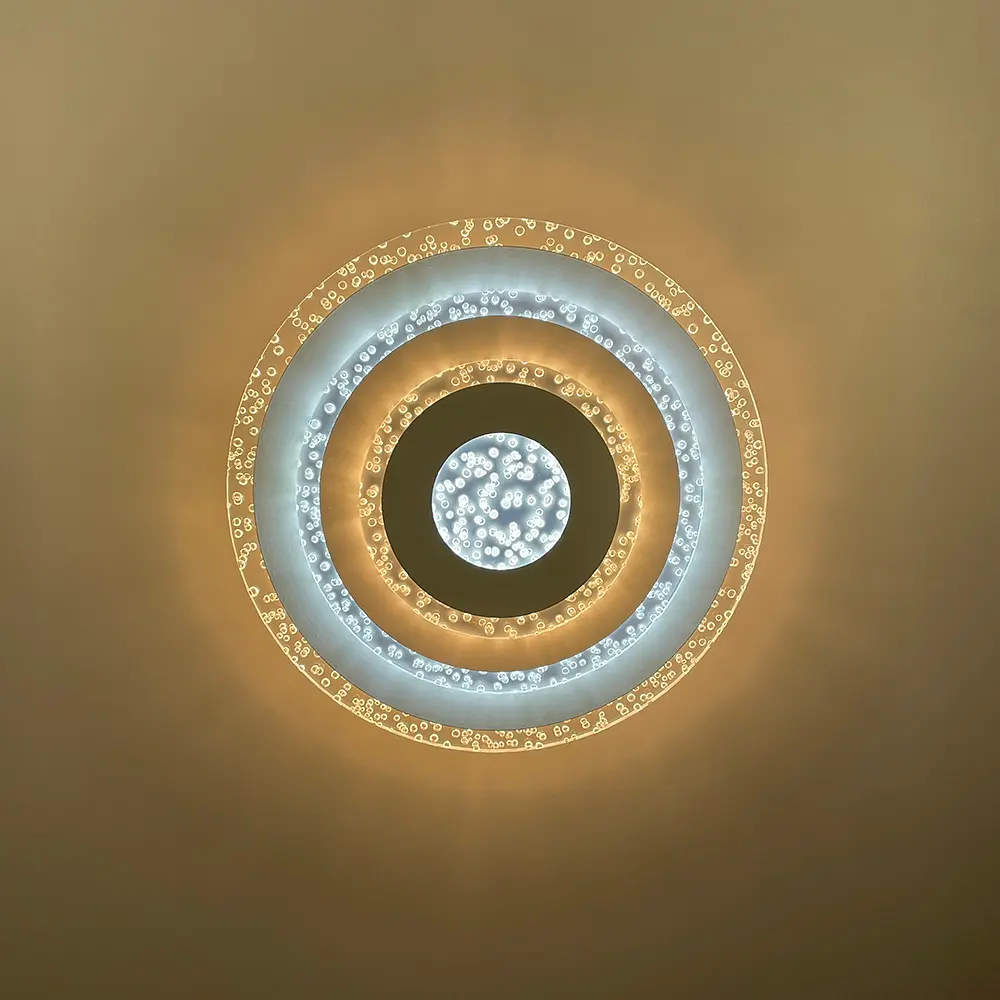 Круглий світильник Ø 35 см з прозорим акрилом з бульбашками Line F 2245-350 Q WT - фото 4