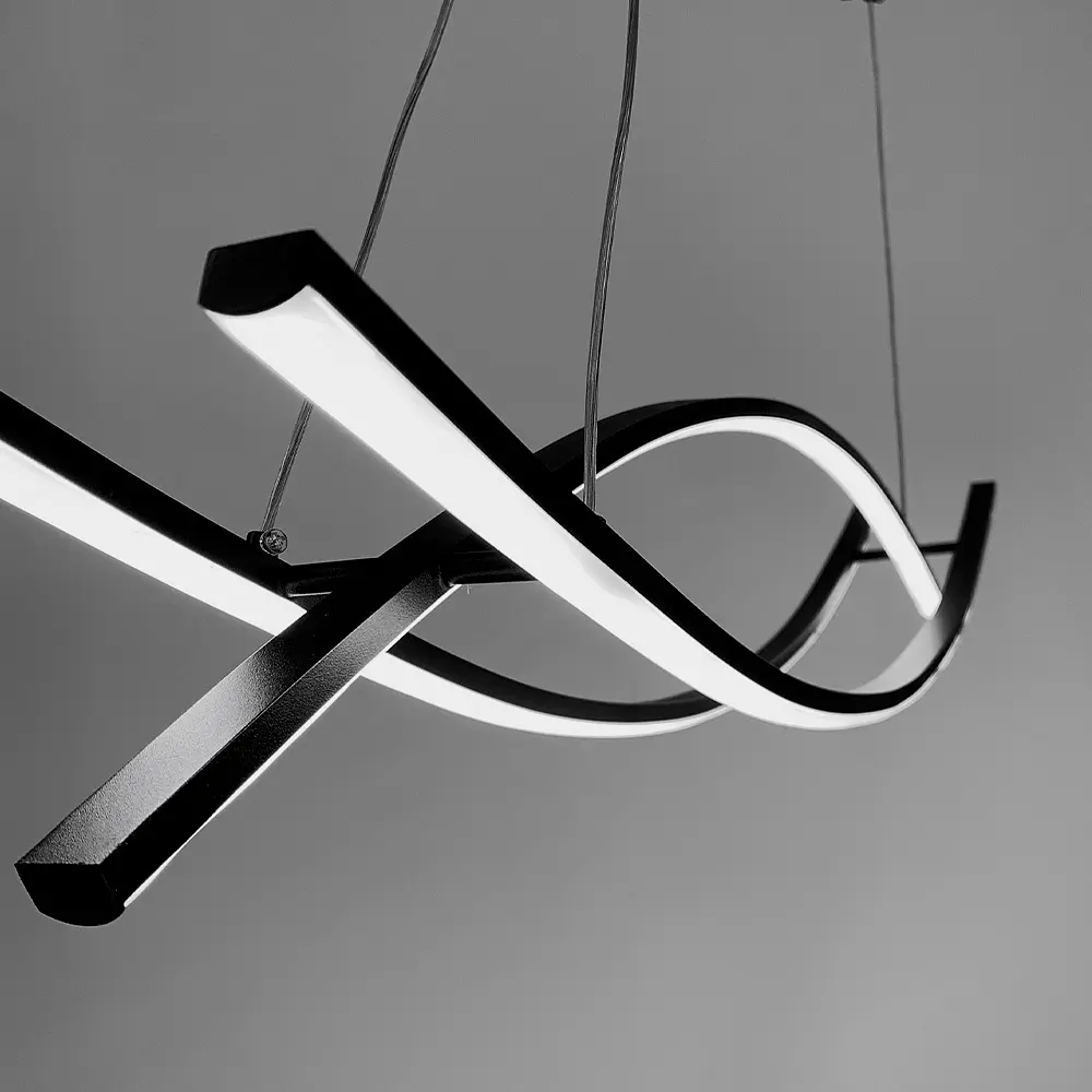 Люстра современная черная в двух размерах Line.F Длина 100 см - фото 3