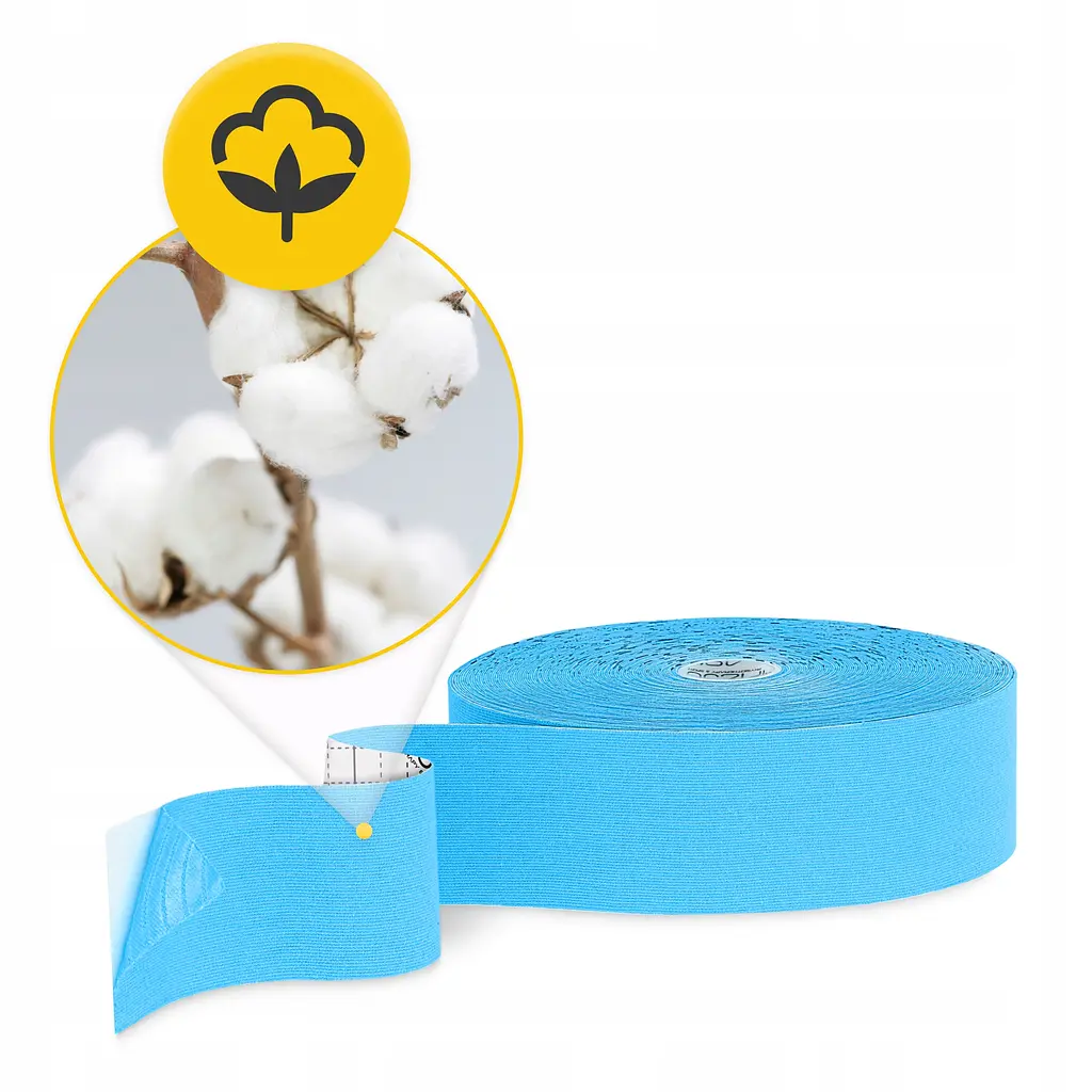 Стрічка кінезіологічна (кінезіо тейп) 4FIZJO 5 см x 31 м Sky Blue (P-5905973405546) - фото 2