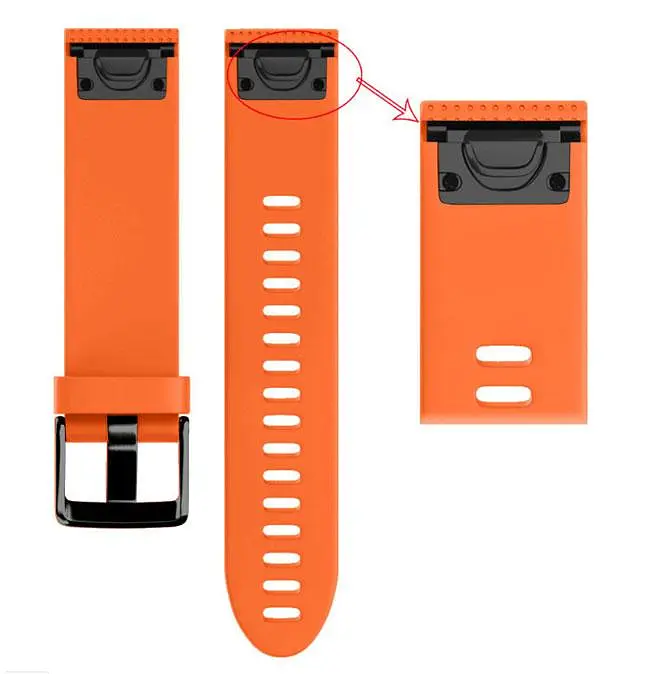 Силиконовый ремешок Primo для часов Garmin Fenix ​​5S/5S Plus/6S Orange - фото 4