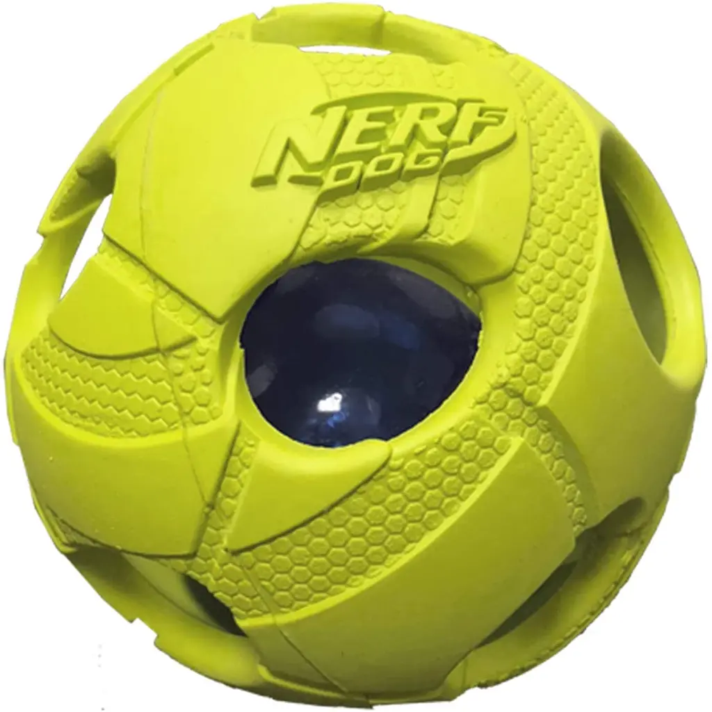 Іграшка-м'яч для собак середніх і великих порід Nerf Dog Rubber Bash Ball з LED підсвіткою - фото 3