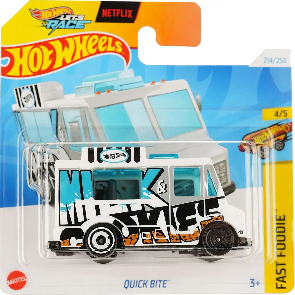 Набор: Базовая машинка Hot Wheels Fast Foodie Donut Drifter голубая (5785) + Базовая машинка Hot Wheels Fast Foodie Quick Bite белая (5785) - фото 3