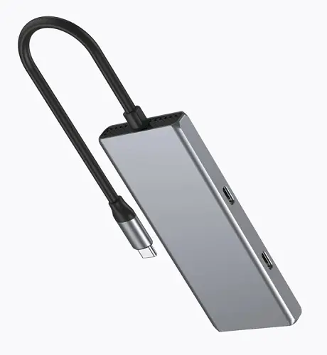 Хаб USB UHB-CM-U310-A2C2-01, Grey, Type-C 3.2 - 2xType-C 3.2 / 2xUSB 3.2, кабель 18 см Gembird teh0027600 - фото 2