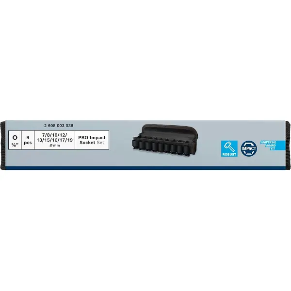 Набір ударних торцевих головок Standart 3/8 30 мм 9 шт Bosch hoz0012699 - фото 5