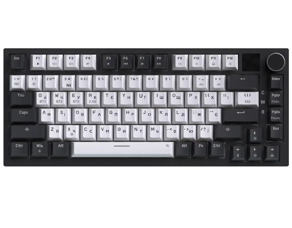 Клавіатура ігрова механічна GamePro MK-160-W-D Pro Wireless Hot-Swap Rainy Switch Black-White - фото 3
