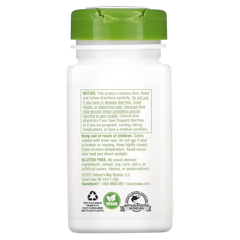 Натуральна добавка Nature's Way Aloe Latex With Fennel, 100 вегакапсул - фото 4