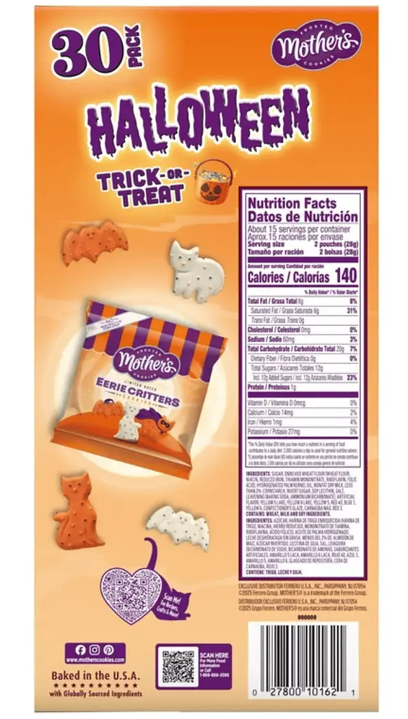 Печиво Mother's Halloween Eerie Critters Animal Cookies 30шт х 14г - фото 6