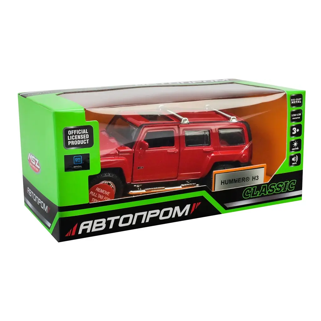 Іграшка Машина Hummer H3 АВТОПРОМ 68321 Червоний shop (4897071920544)