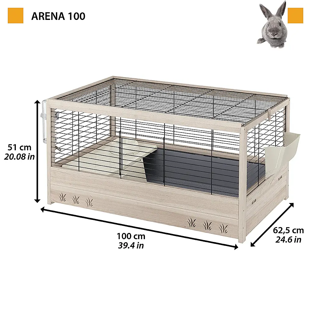 Клітка для кроликів та морських свинок Ferplast Arena 100 дерев'яна 100x62,5x51 см 57089517 - фото 2