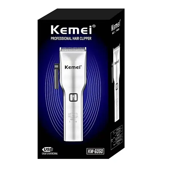 Машинка для стрижки волос Kemei Km-6050 (Серебристая) - фото 3