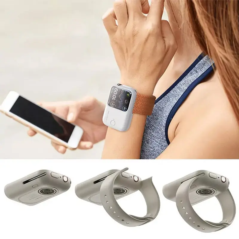 Портативний ЗП Charging Soft Case for Apple Watch 40/41mm 1200 mAh Moon White - фото 3