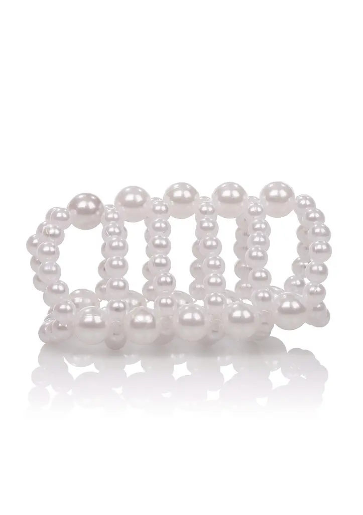Насадка на пеніс CalExotics Basic Essentials Pearl Stroker Beads 7 см білий - фото 2