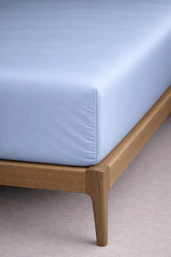 Простирадло на резинці Ecotton 90х200 см із сатину світло-блакитний 14-4206 Pearl Blue (24792)