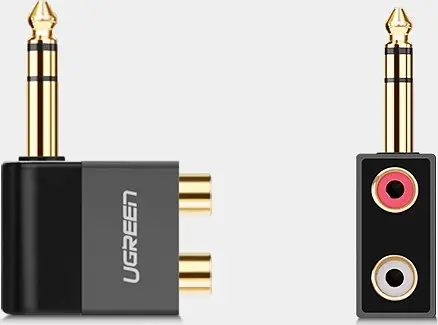 Адаптер Ugreen AV147 6.35 мм Male to 2RCA Female Adapter чорний (40846) - фото 2