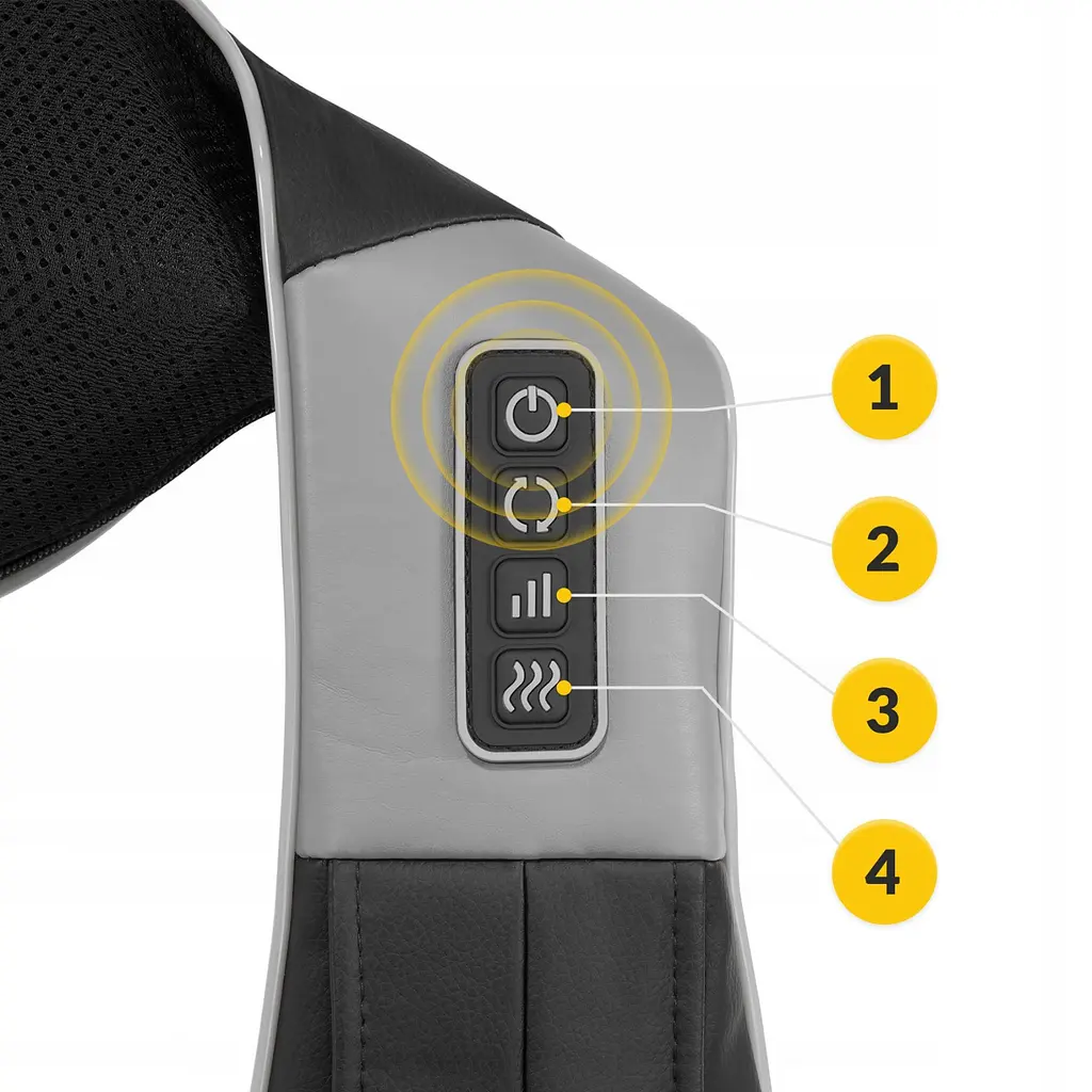 Накидка-масажер 4FIZJO Shiatsu Ultra+ для шиї та спини, акумуляторна 4FJ0611 Black/Grey (P-5907739319098) - фото 2