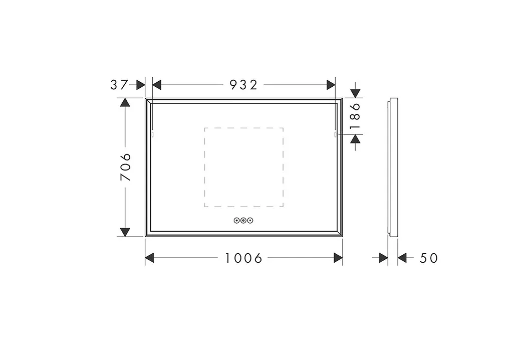 Дзеркало Hansgrohe Xarita E 1000 700 з LED підсвічуванням та датчиком дотику matt white 54986700 - фото 5
