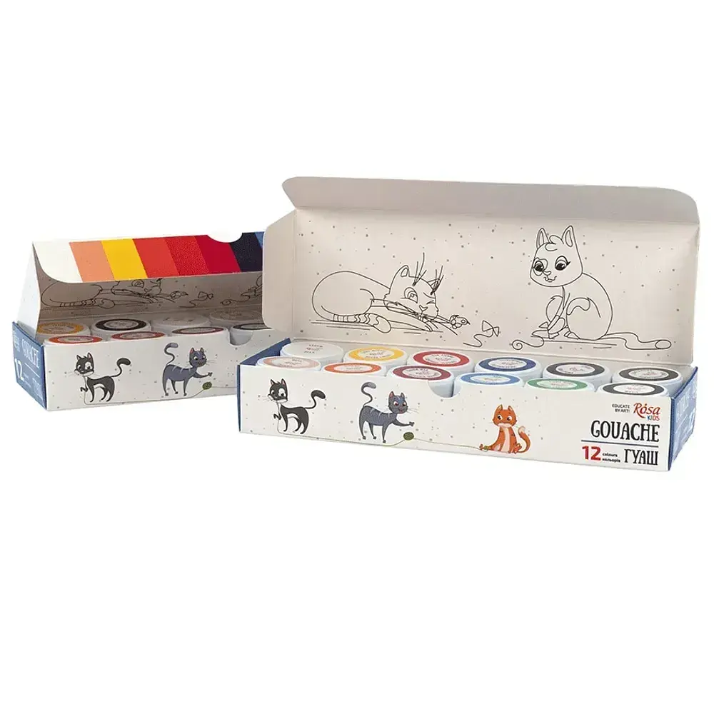 Гуаш Rosa Kids 12кольор. 10мл Cats 301103
