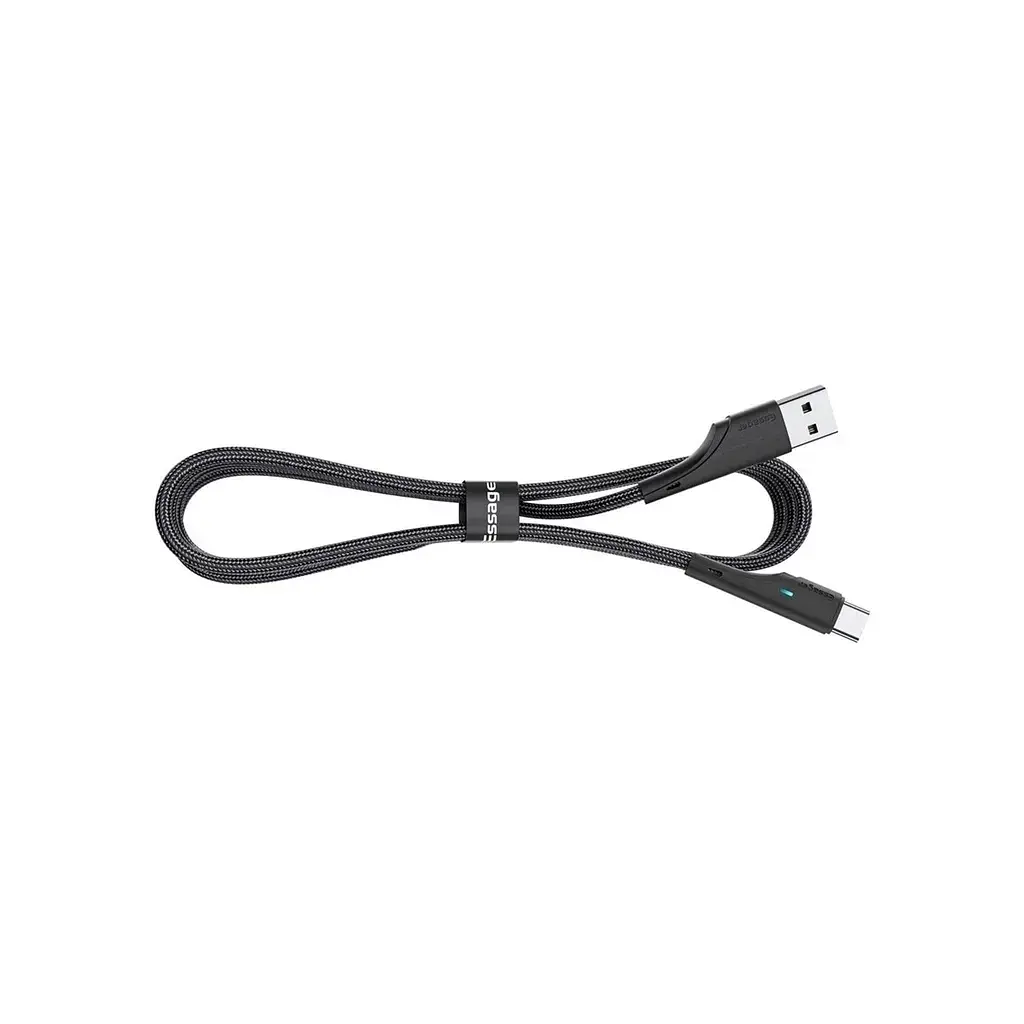 Дата кабель USB 2.0 AM to USB-C 1.0m 3A black Essager (EXCT-LS01) - фото 2