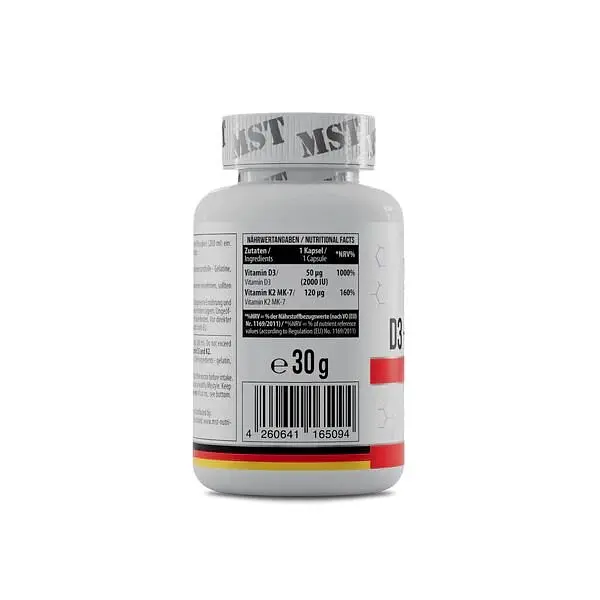 Вітамін D3 та K2 MST Nutrition Vitamin D3 + K2 MK7, 120 капсул - фото 2