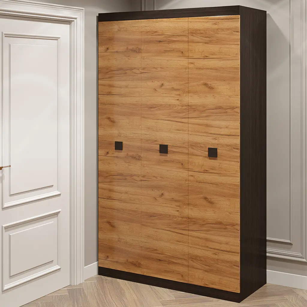 Шафа тридверна Еверест Соната-1200 Венге темний/ Дуб Крафт Золотий (DTM-2294) - фото 3