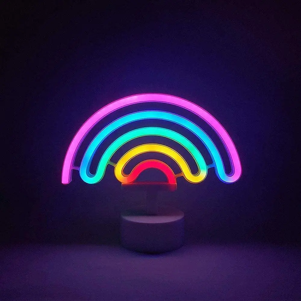 Світлодіодна неонова вивіска з підставкою HOSYMO Rainbow Neon Sign - фото 3
