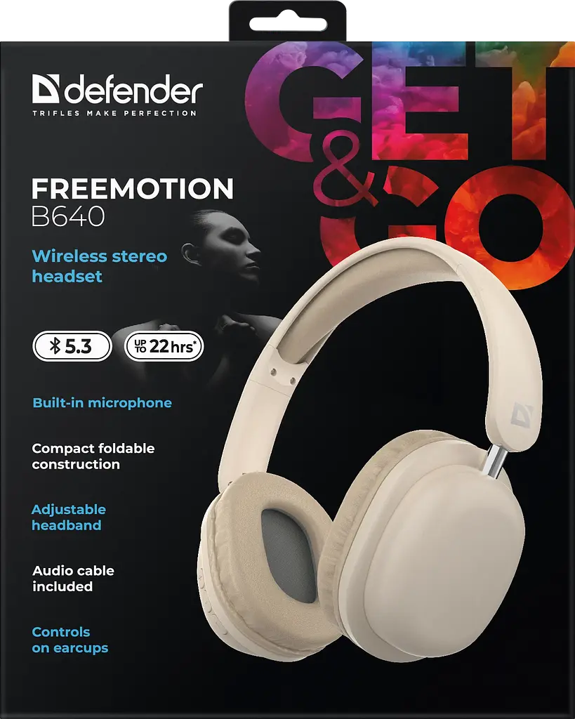 Гарнітура Defender FreeMotion B640 Bluetooth Beige (63642) (7191841) - фото 8