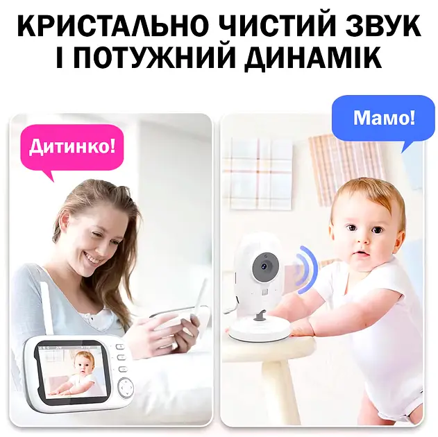 Відеоняня з дисплеєм для мами та дітей для спостереження камера та аудіо зв'язок ABM600 - фото 7
