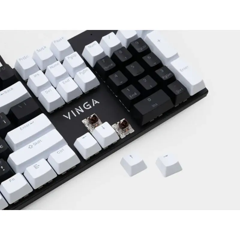 Клавіатура Vinga KBGM-095 LED Brown Switch USB White/Black (KBGM-095BR White/Black) - фото 6