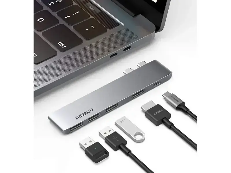 USB-хаб UGREEN 5-in-2 USB-C for MacBook Pro/Air (60559) - фото 2