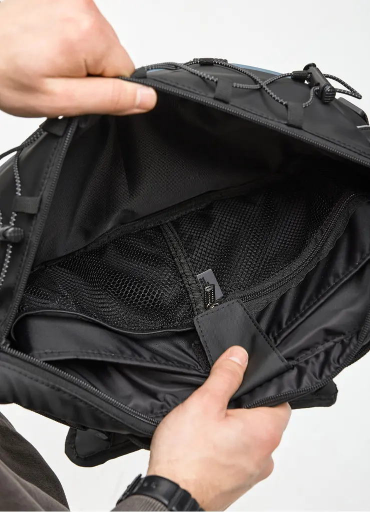 Чоловіча cумка-бананка під ноутбук Sambag Urban Pro чорно-синя 46 × 26 см (51411215m) - фото 7