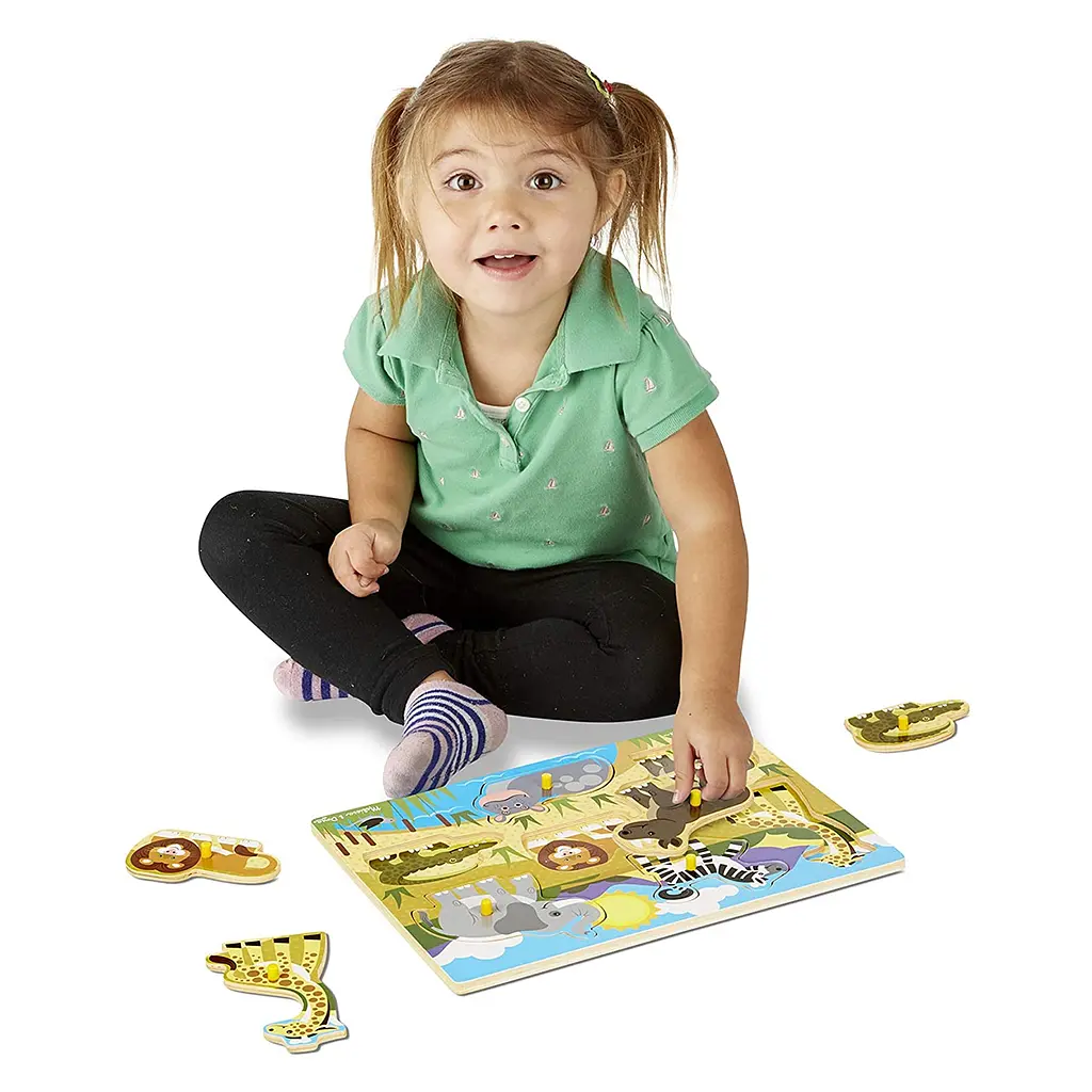 Деревянная рамка-вкладыш Melissa&Doug Сафари 7 элементов (MD19054) - фото 3