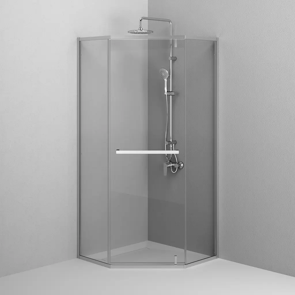 Душове огородження 5-corner Pivot AM.PM Gem 90×90 см, без піддону, хром профіль W90UG-405-9090-MT - фото 3