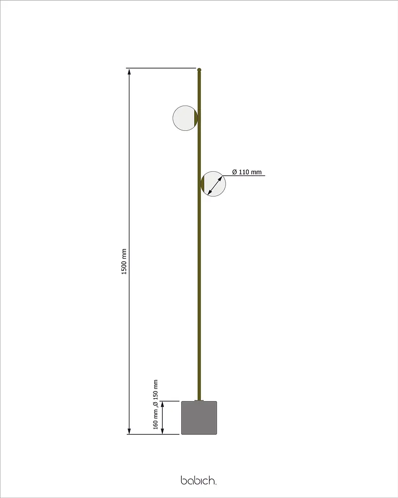 Торшер Babich Studio Bubble F - Black (RAL 9005) - фото 7