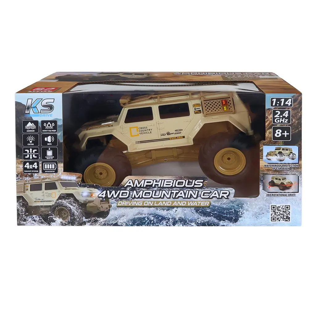 Автомобіль KS DRIVE на р/к – AMPHIBIOUS 4WD (1:14, 2.4 ГГц, акум. 3,7 V, світло, звук) KS Drive SL-8018ARH - фото 4