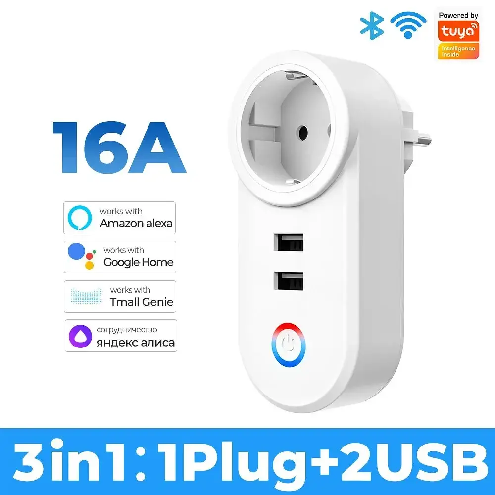 Розумна розетка TUYA WiFi 16A з USB - фото 4