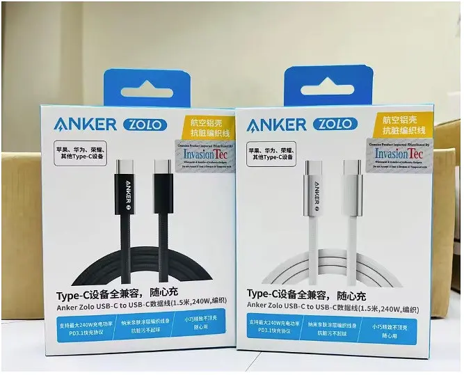 Кабель Anker Zolo A8060 USB-C to USB-C Cable 240w 1.5m преміальний нейлоново - тканинне оплетення (A8060P21) чорний - фото 8