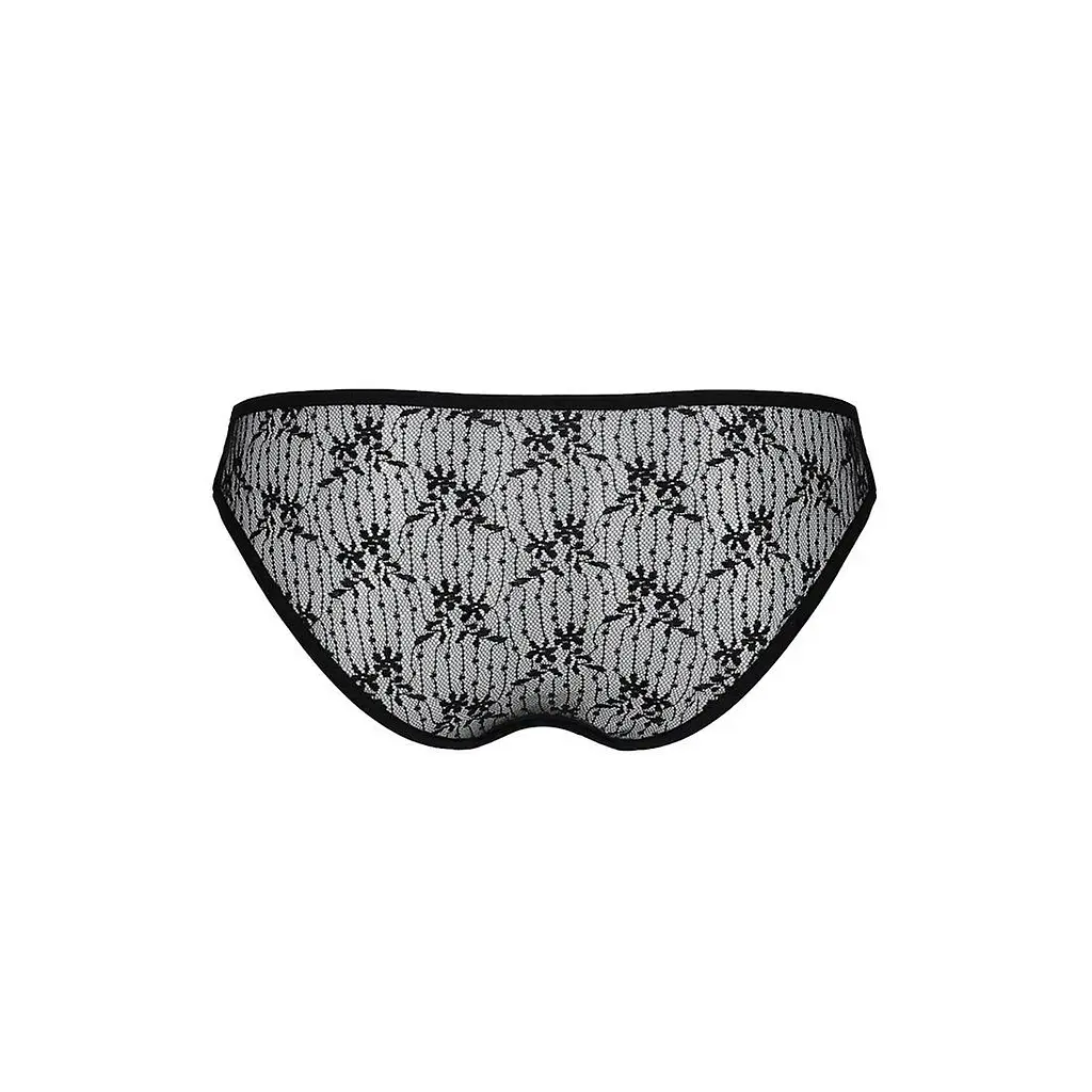 Трусики-слипы с кружевной сеточкой Dina Thong black - Passion L/XL - фото 6