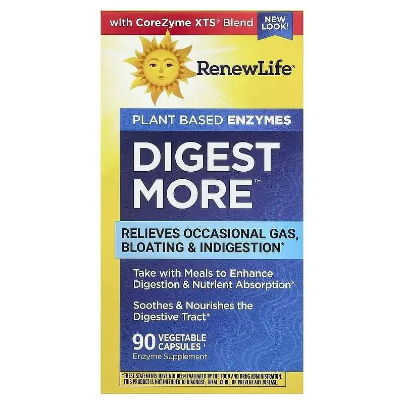 Ферменты для пищеварения Renew Life DigestMore Plant Based Enzymes 90 вегетарианских капсул