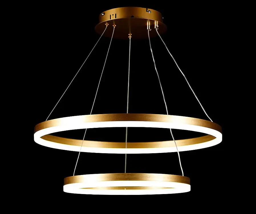 Світлодіодна люстра Splendid Ray LF2557/2 LED золото-біла з димером і пультом 130W - фото 4