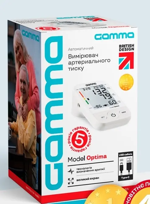 Тонометр Gamma Optima 4Gen Type-C + сетевой адаптер автоматический на плечо - фото 8