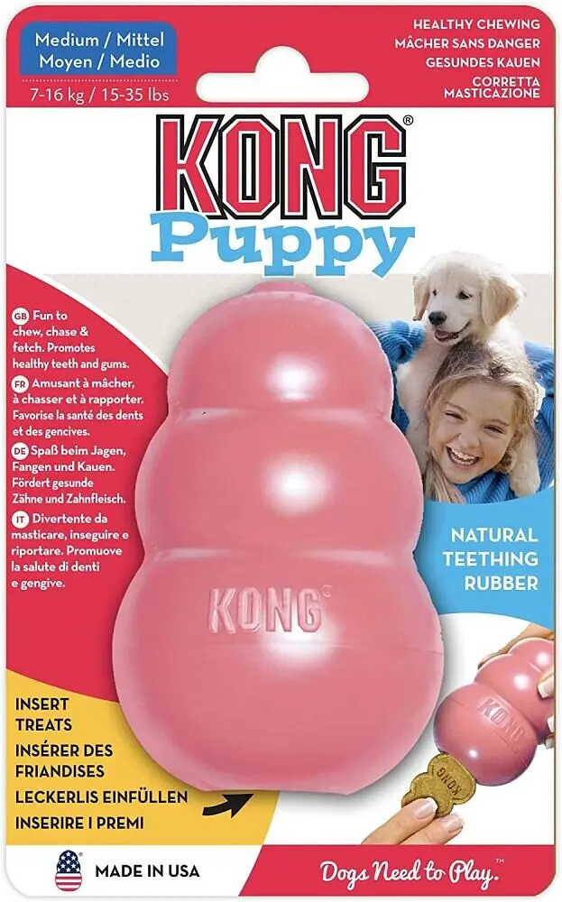 Міцна гумова іграшка для цуценят KONG Puppy - фото 2