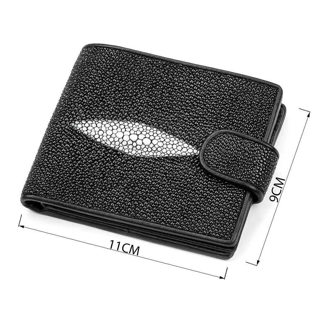Портмоне чоловіче STINGRAY LEATHER 18070 з натуральної шкіри морського ската чорне - фото 6