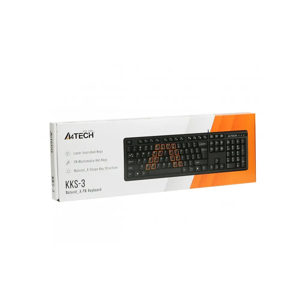 Клавиатура A4Tech KKS-3 USB Black - фото 5
