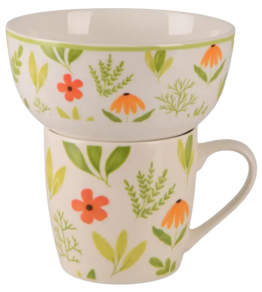 Набір для сніданку Limited Edition Flowers Green, 2 предмети