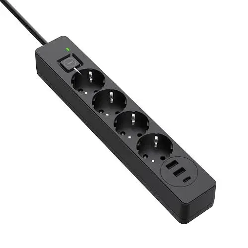 Мережевий фільтр , 4 розетки, 5 м, Black ColorWay teh0028195